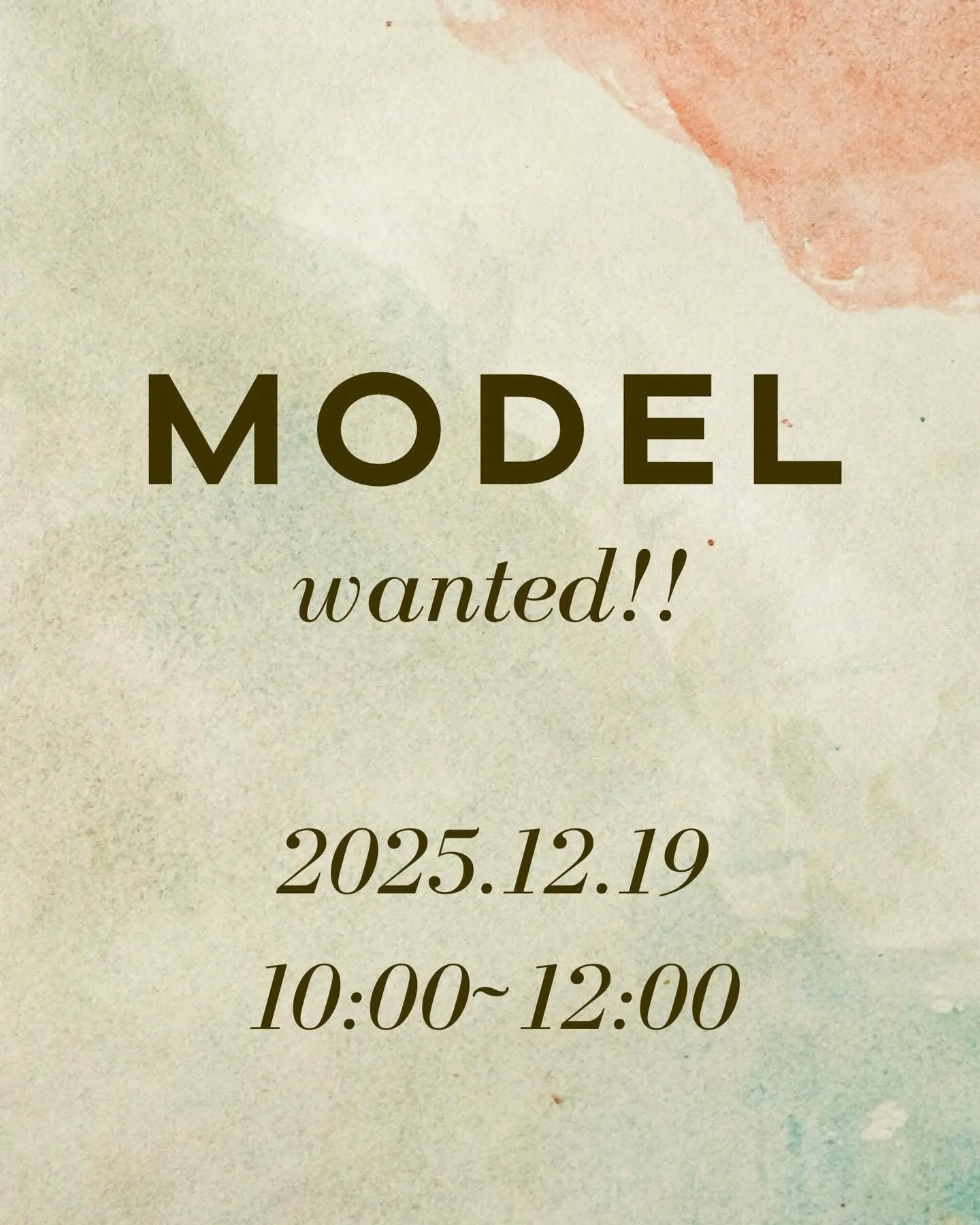 【モデル募集のお知らせ🕊️】